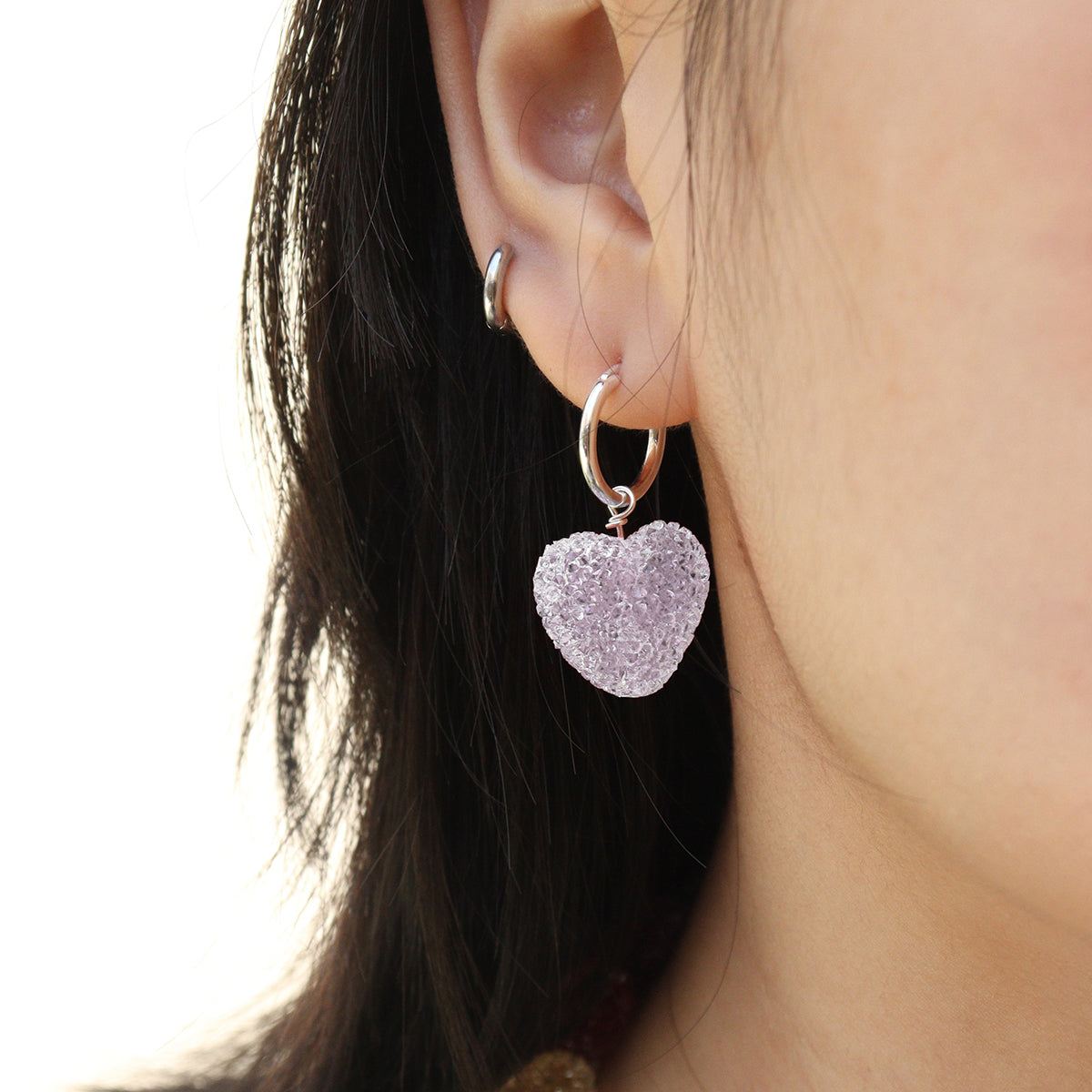 Crystal Candy Heart Hoops™ — 925 Sterling Silver