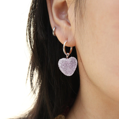 Crystal Candy Heart Hoops™ — 925 Sterling Silver