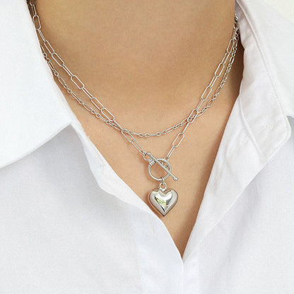 Heart Toggle Necklace – 925 Sterling Silver