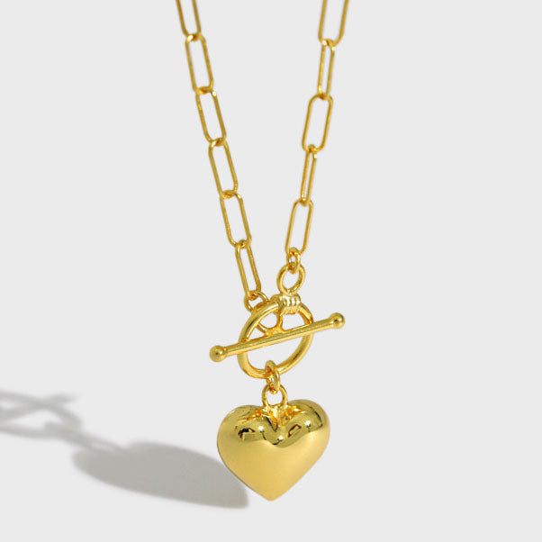 Heart Toggle Necklace – 925 Sterling Silver