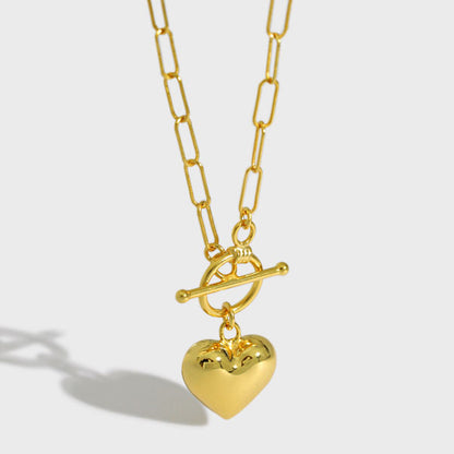 Heart Toggle Necklace – 925 Sterling Silver