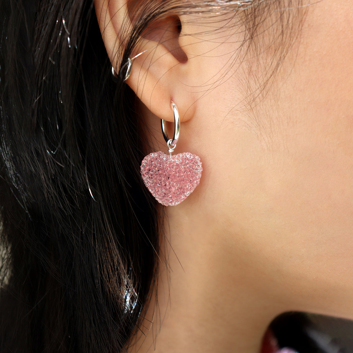 Crystal Candy Heart Hoops™ — 925 Sterling Silver
