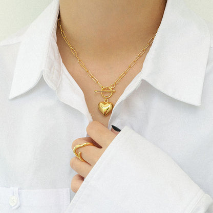 Heart Toggle Necklace – 925 Sterling Silver