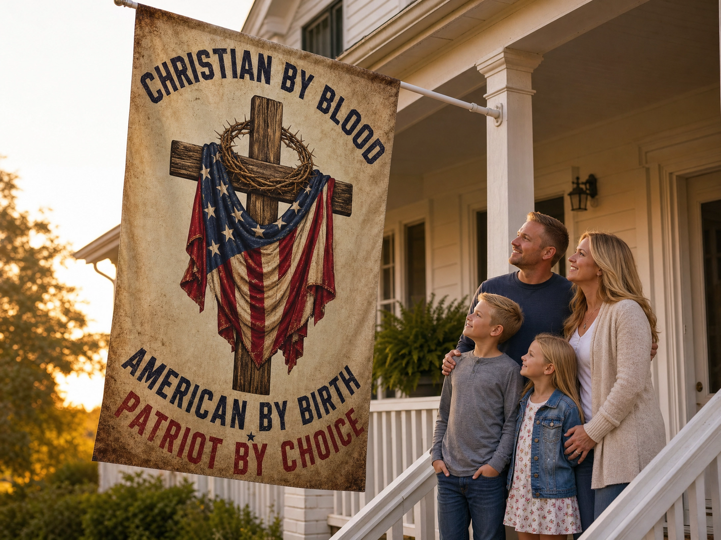 Flag - Christian By Blood Patriot By Choice