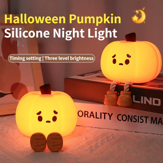 Cute Soft Halloween Pumpkin Touch Night Light