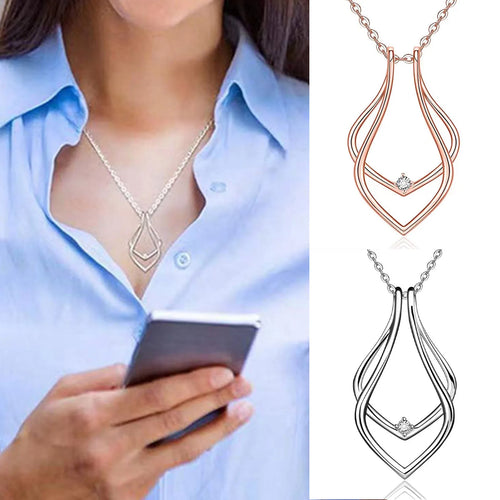 Elegant Crystal Ring Keeper Necklace