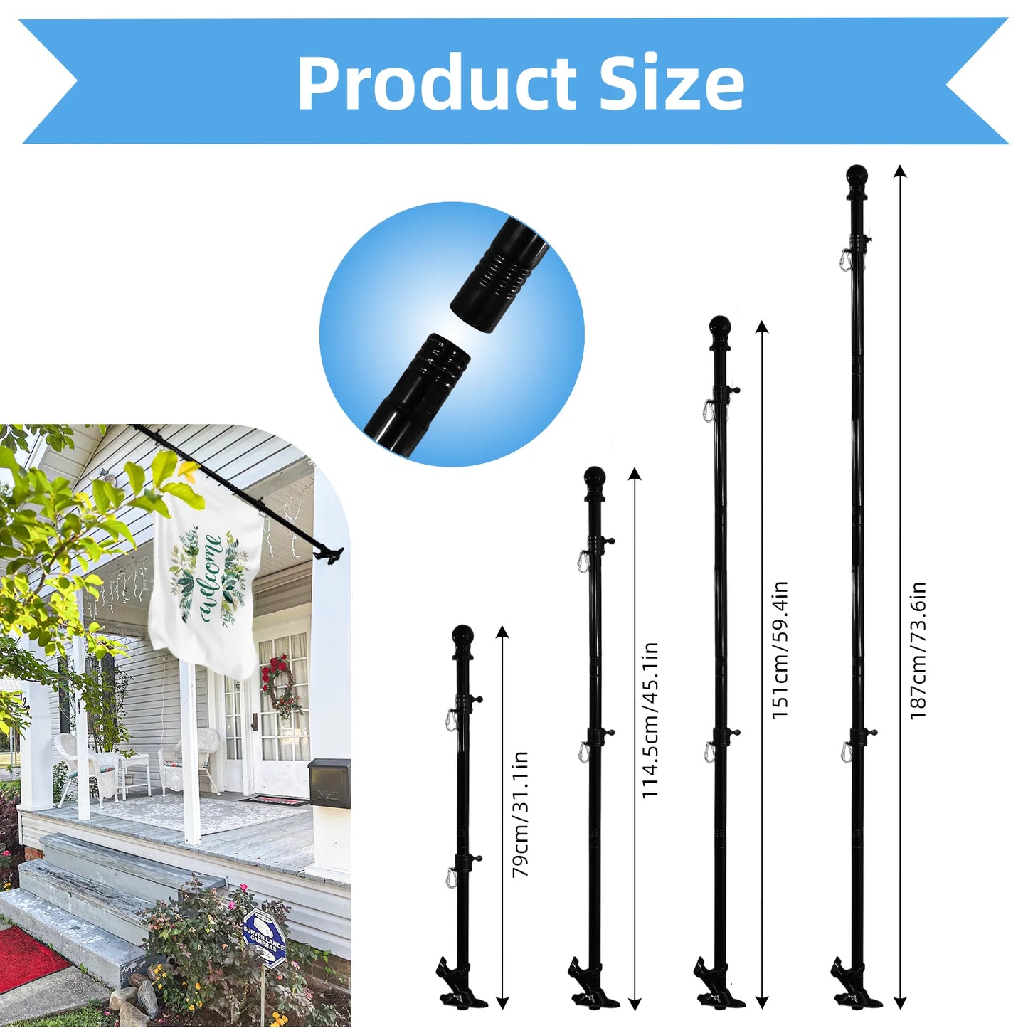 All Weather Stainless House Flagpole