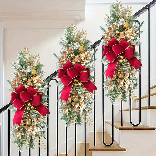 Festive Christmas Stair Garland