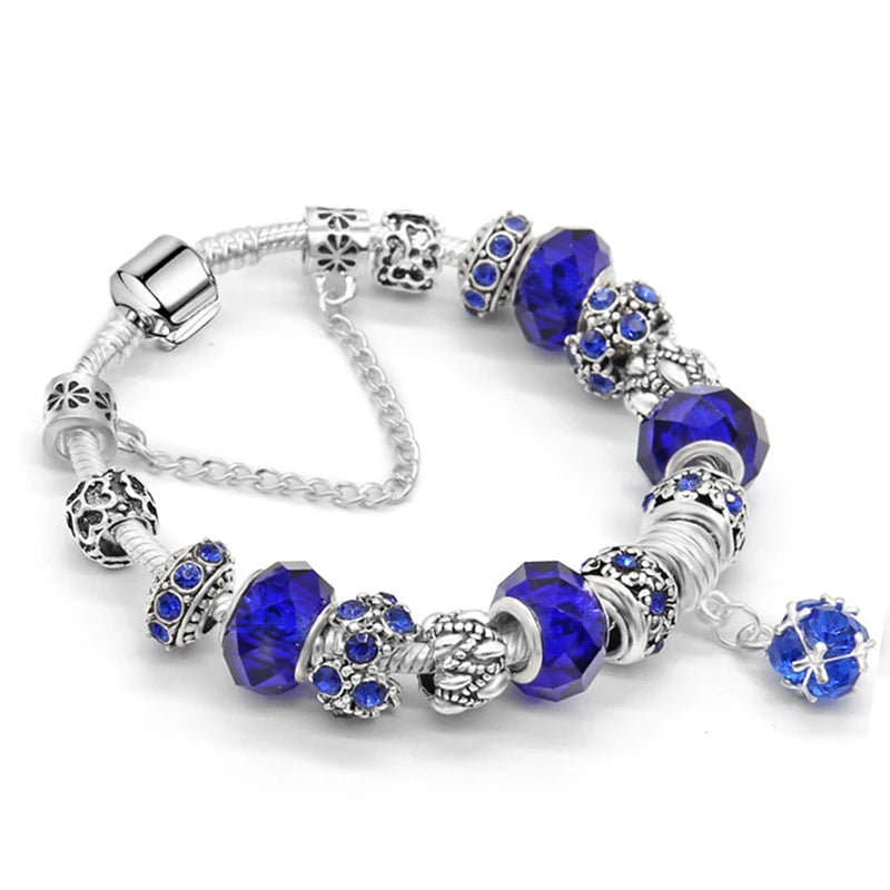 Sparkling Crystal Crown Charm Bracelet